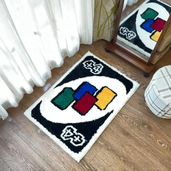 Handmade Card Carpet Soft Tufted Rug Cute Size ONE SIZE - 3 Thumbnail