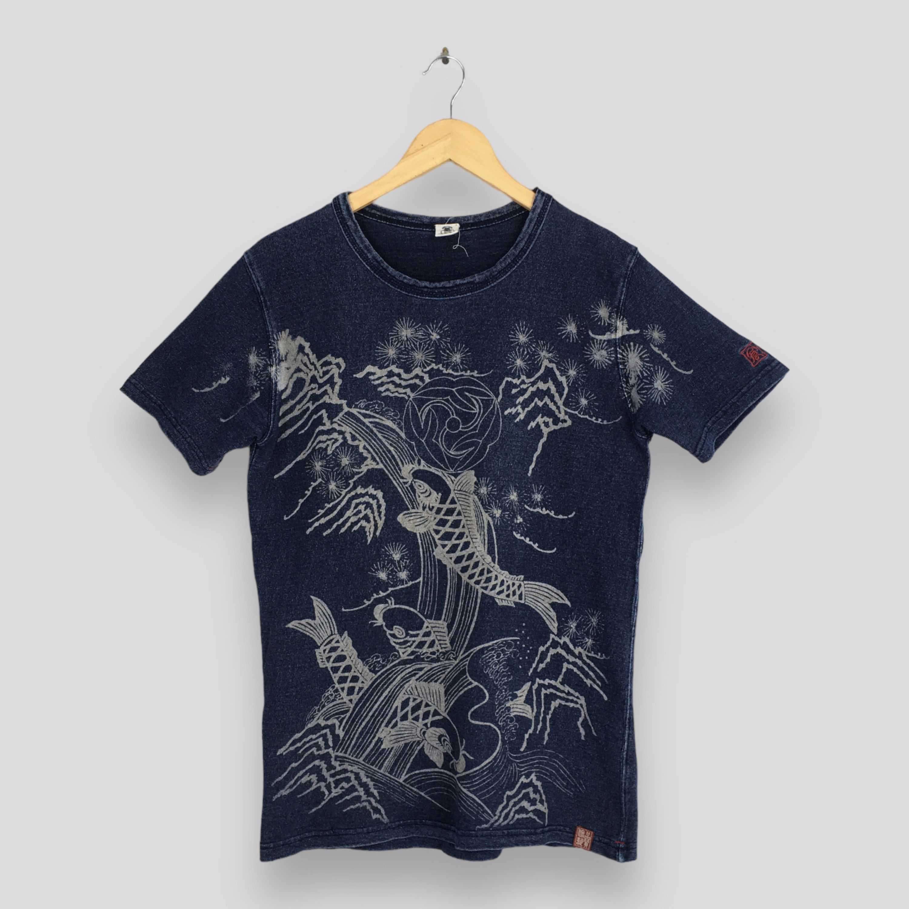45rpm × Eternal × Vintage Vintage Eternal Japan Printed Fish Koi Sukajan Indigo Blue Size US S / EU 44-46 / 1 - 1 Thumbnail