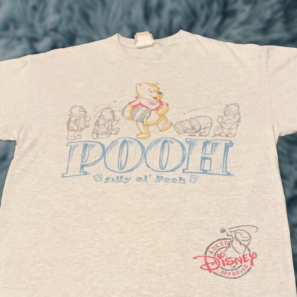 Disney VINTAGE Disney Winnie The Pooh Cartoon Mickey Inc VTG Shirt Mens M Gray 90s Cartoon Disney Man Shirt Size US M / EU 48-50 / 2 - 1 Thumbnail