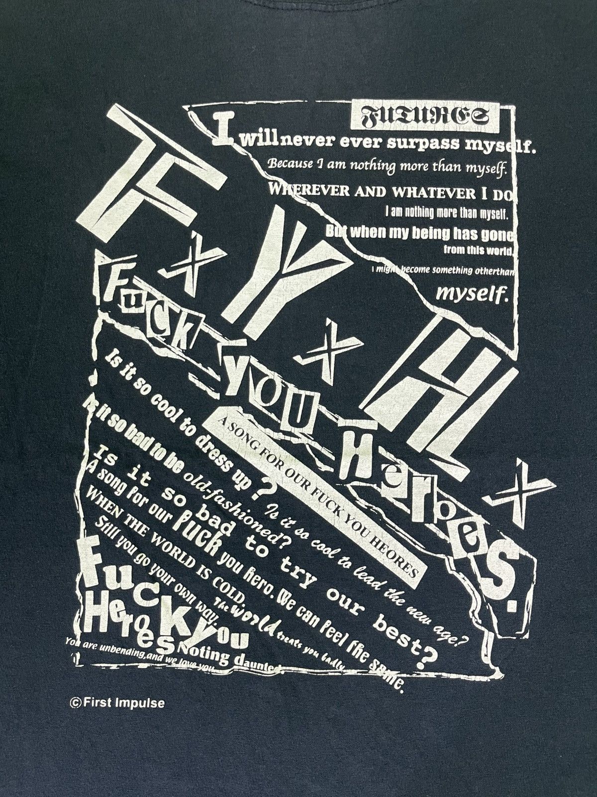 Vintage Vintage 90's First Impulse F Y H Punk Shirt Sun Faded Tee Size US L / EU 52-54 / 3 - 14 Thumbnail