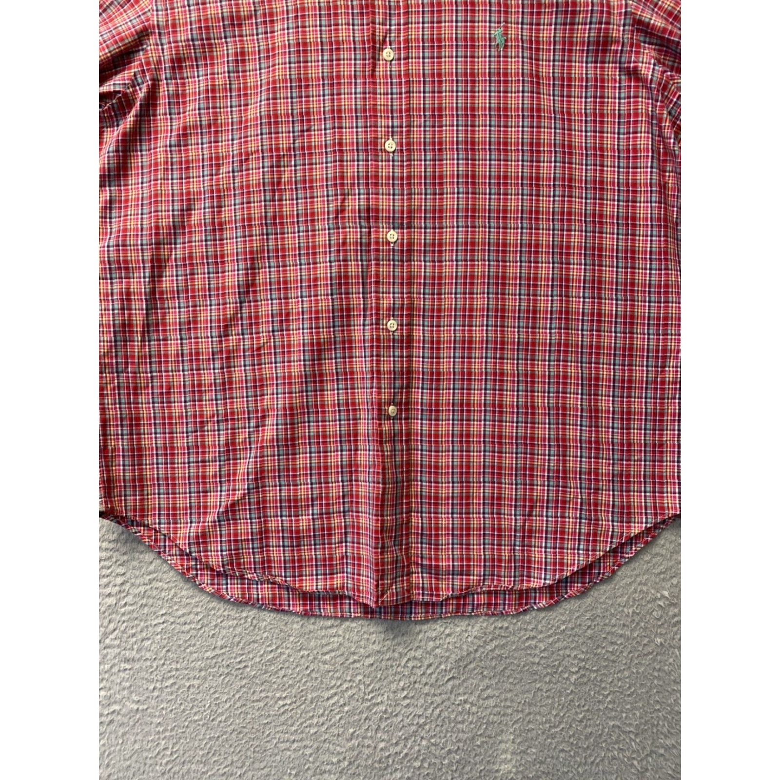 Ralph Lauren Ralph Lauren Button-Down Shirt Mens XL Red Plaid Classic Short Sleeves Polo Pony Logo Embroidered Signature Accent Size US XL / EU 56 / 4 - 2 Thumbnail
