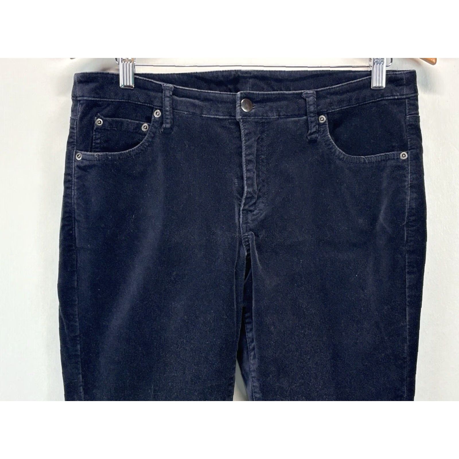 Vintage VINTAGE Sundance Velvet Straight Leg Pants Women's 12 Navy Blue Stretch Size 34" / US 12 / IT 48 - 2 Thumbnail