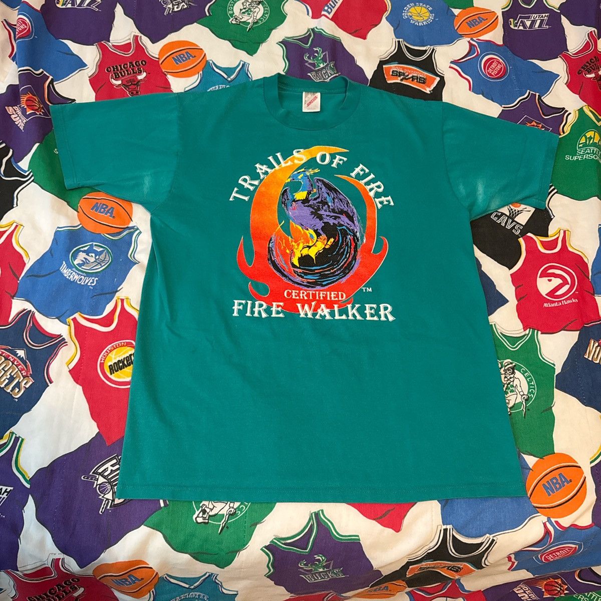 Vintage Vintage 90s Trails of Fire Certified Fire Walker Tee Size US L / EU 52-54 / 3 - 1 Thumbnail