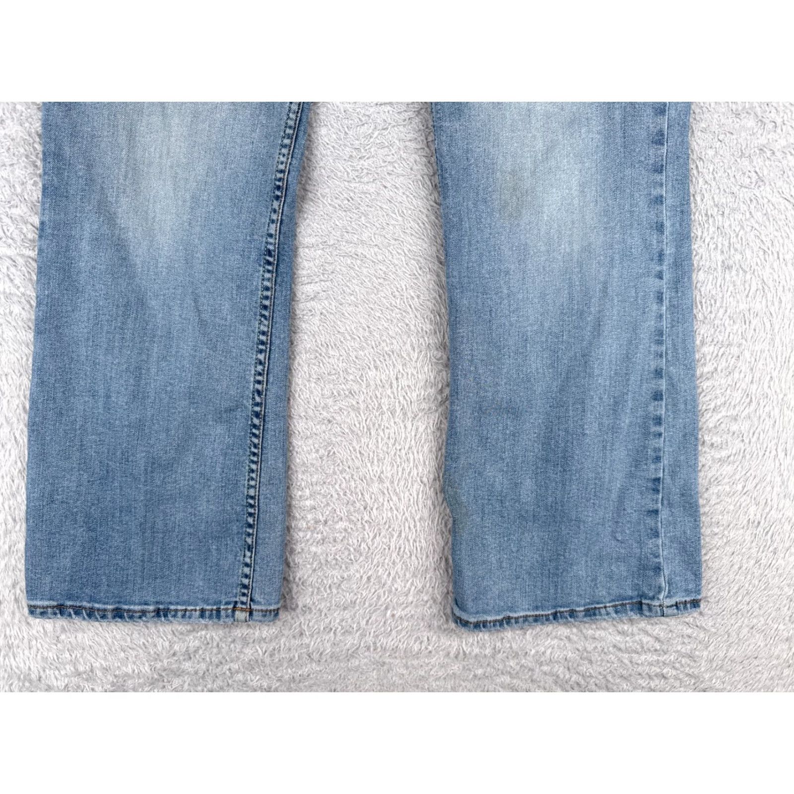 Vintage Max Jeans Women's Jeans 12P Bootcut Denim Blue Mid Rise 32x26 Distressed Stretch 5-Pocket Retro Womens Size 34" / US 12 / IT 48 - 2 Thumbnail
