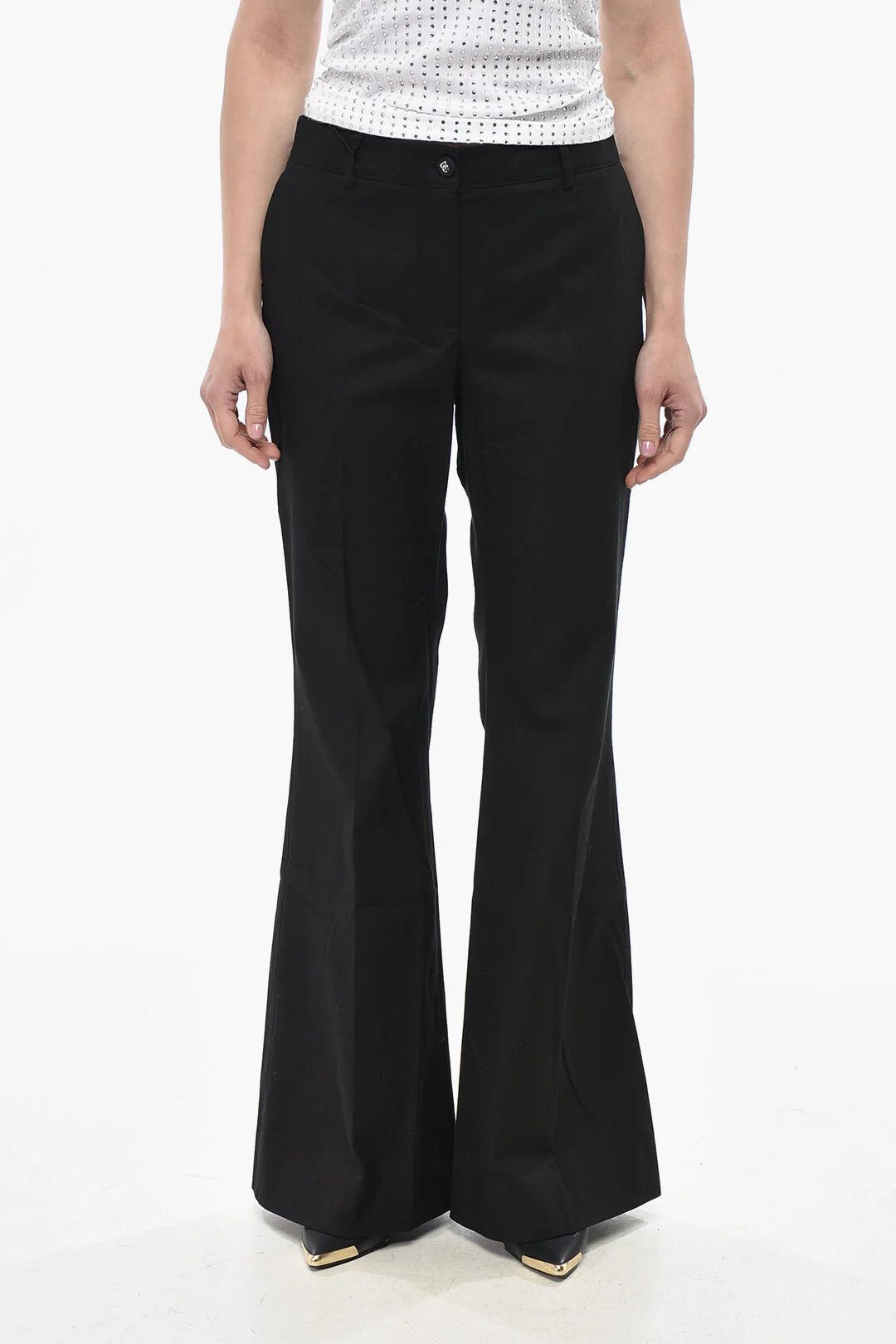 Dolce & Gabbana og1mm0426 Flared-Fit Cotton-Blend Pant in Black Size 30" / US 8 / IT 44 - 1 Thumbnail