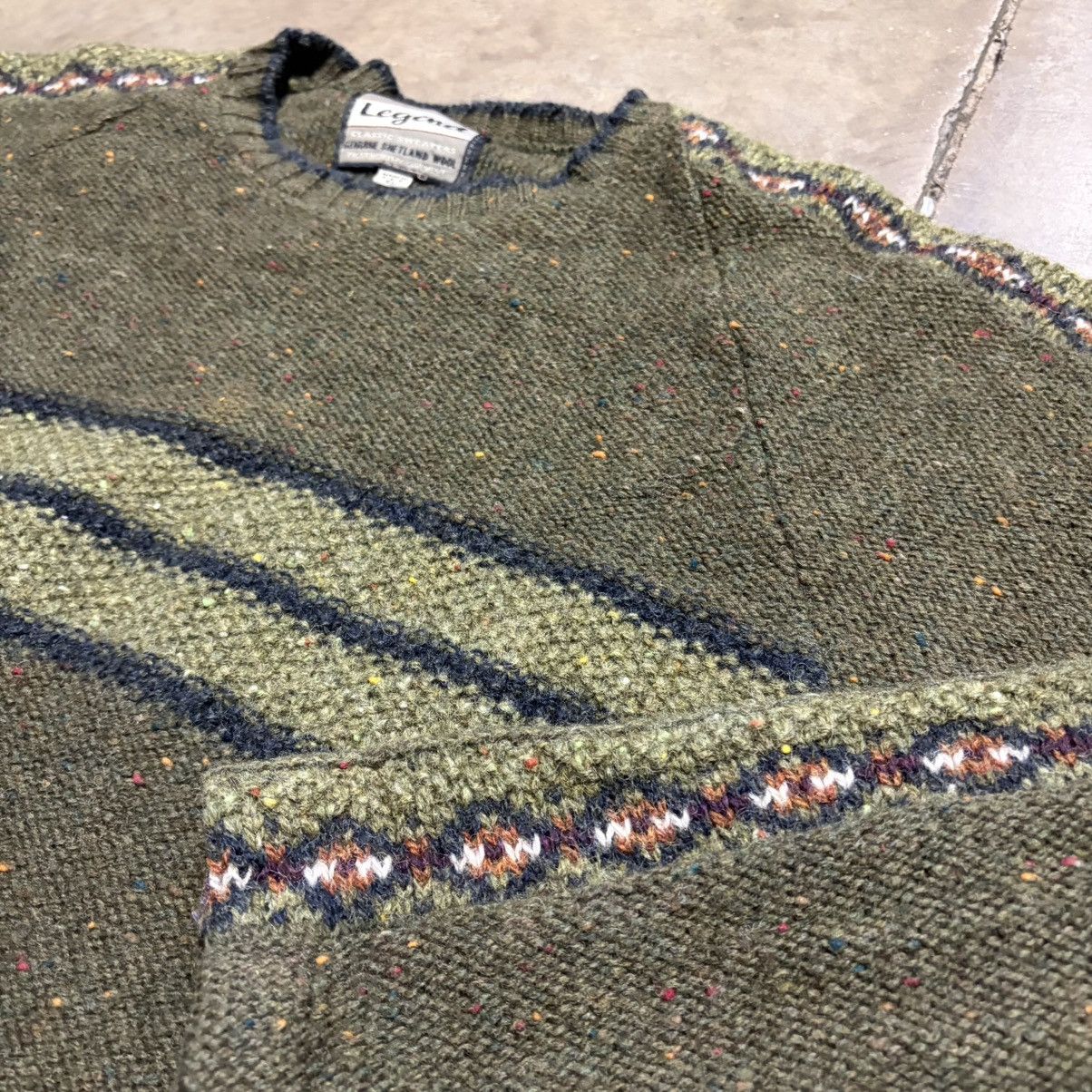 Vintage Vintage Legend Shetland Wool Sweater Striped Nordic 90s USA Size US XL / EU 56 / 4 - 7 Thumbnail