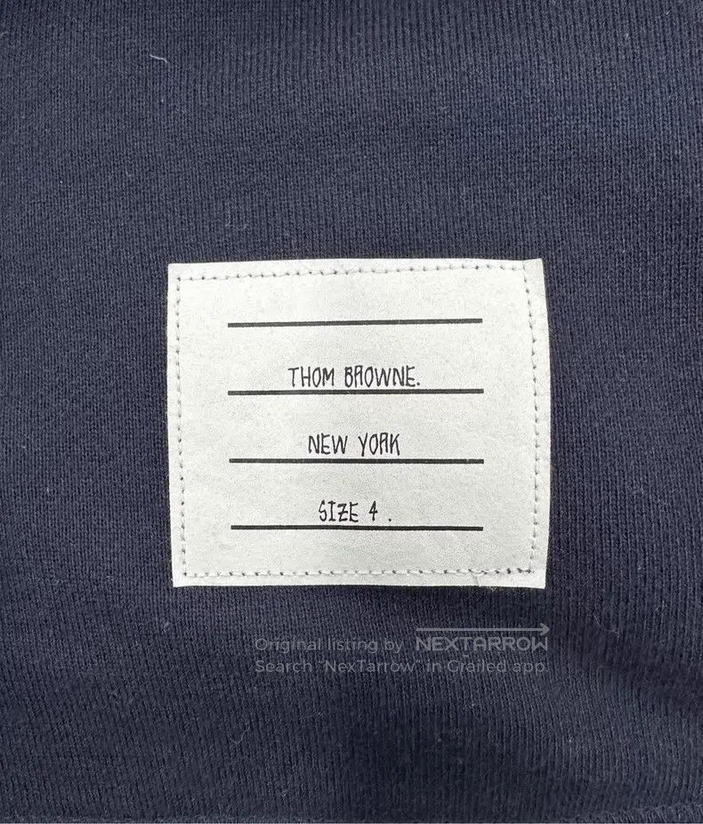Thom Browne Thom Browne Dark blue classic four-striped long-sleeve swe Size US XL / EU 56 / 4 - 5 Thumbnail