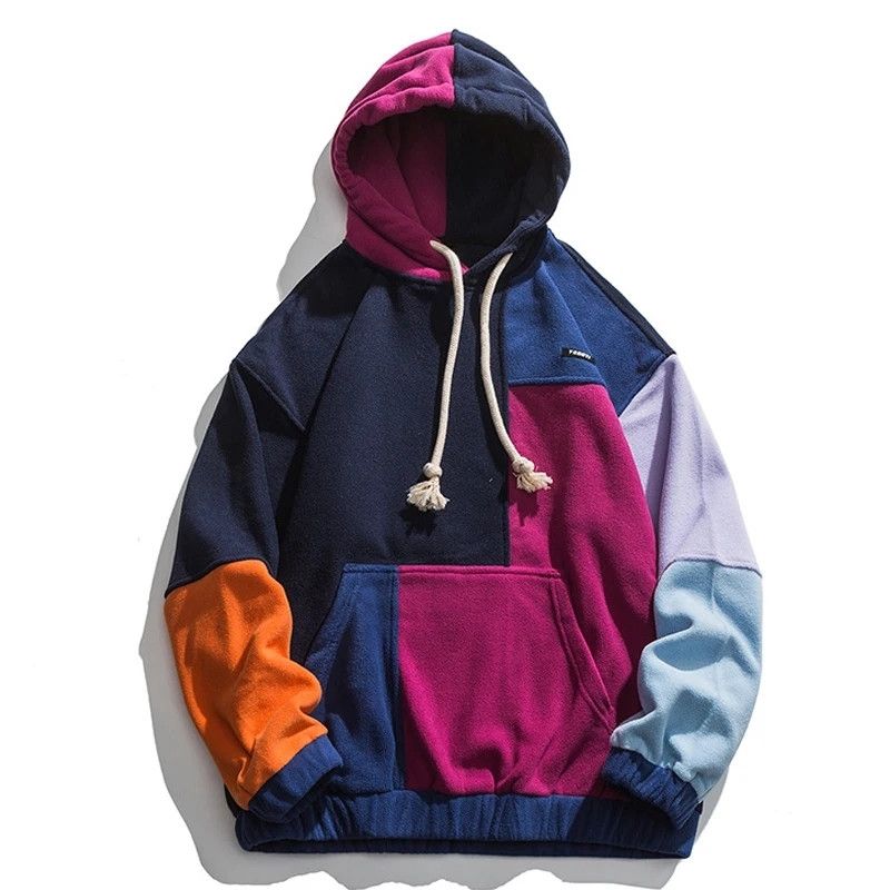 Other Rave Color Block Patchwork Fleece Hoodie Size US L / EU 52-54 / 3 - 1 Thumbnail