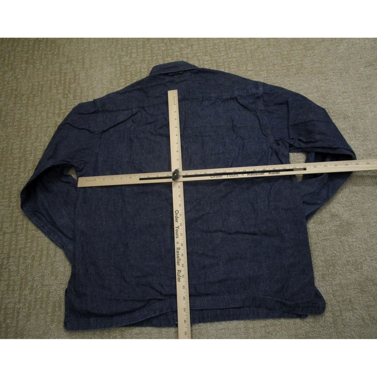 Tommy Hilfiger Tommy Hilfiger Shirt Mens Medium Blue Denim Utility Military Crest 4 Pocket Work Shirt Size US M / EU 48-50 / 2 - 4 Thumbnail