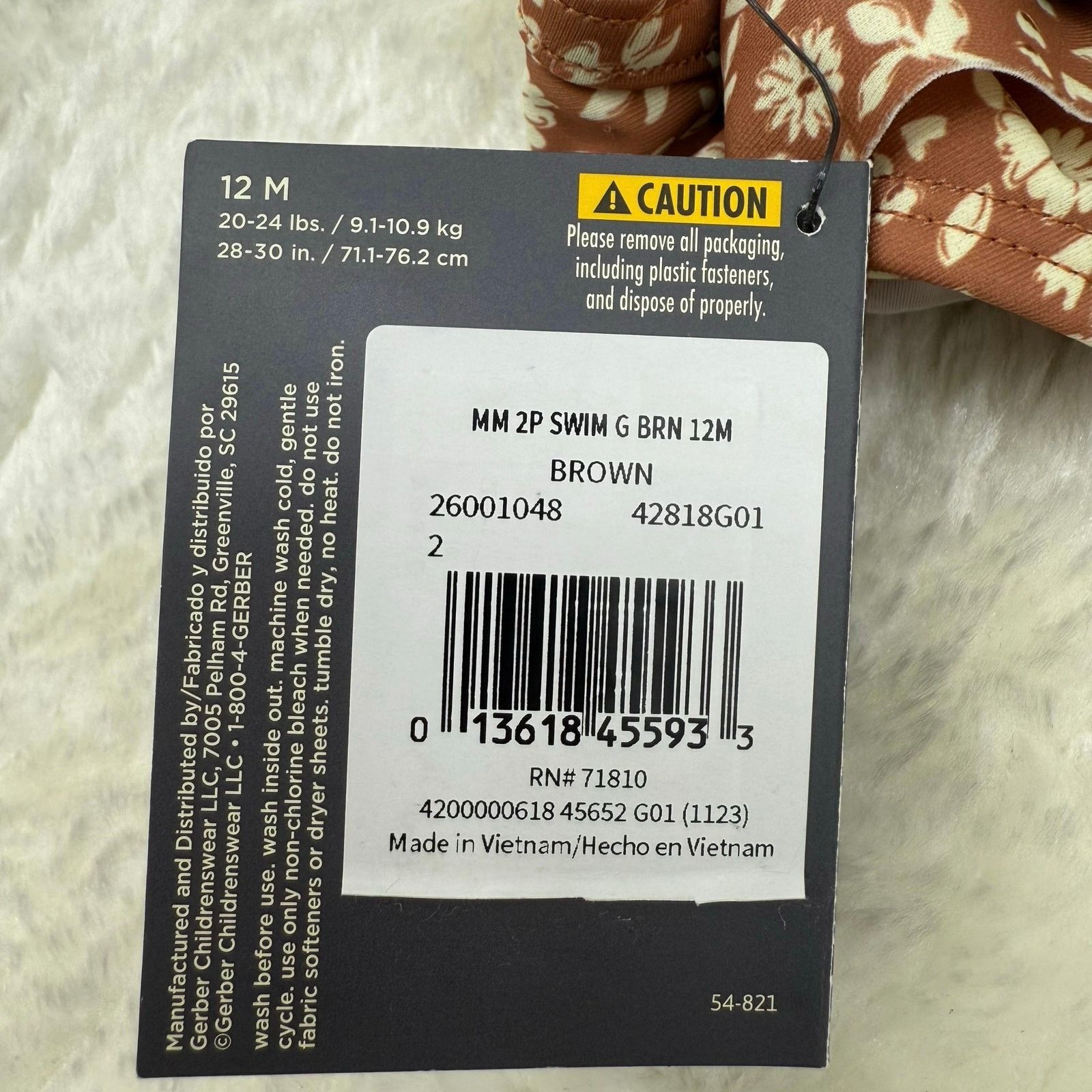 Other NWT Gerber Modern Moments Girls 2-Piece Toddler Swimsuit 12M Size ONE SIZE - 5 Thumbnail