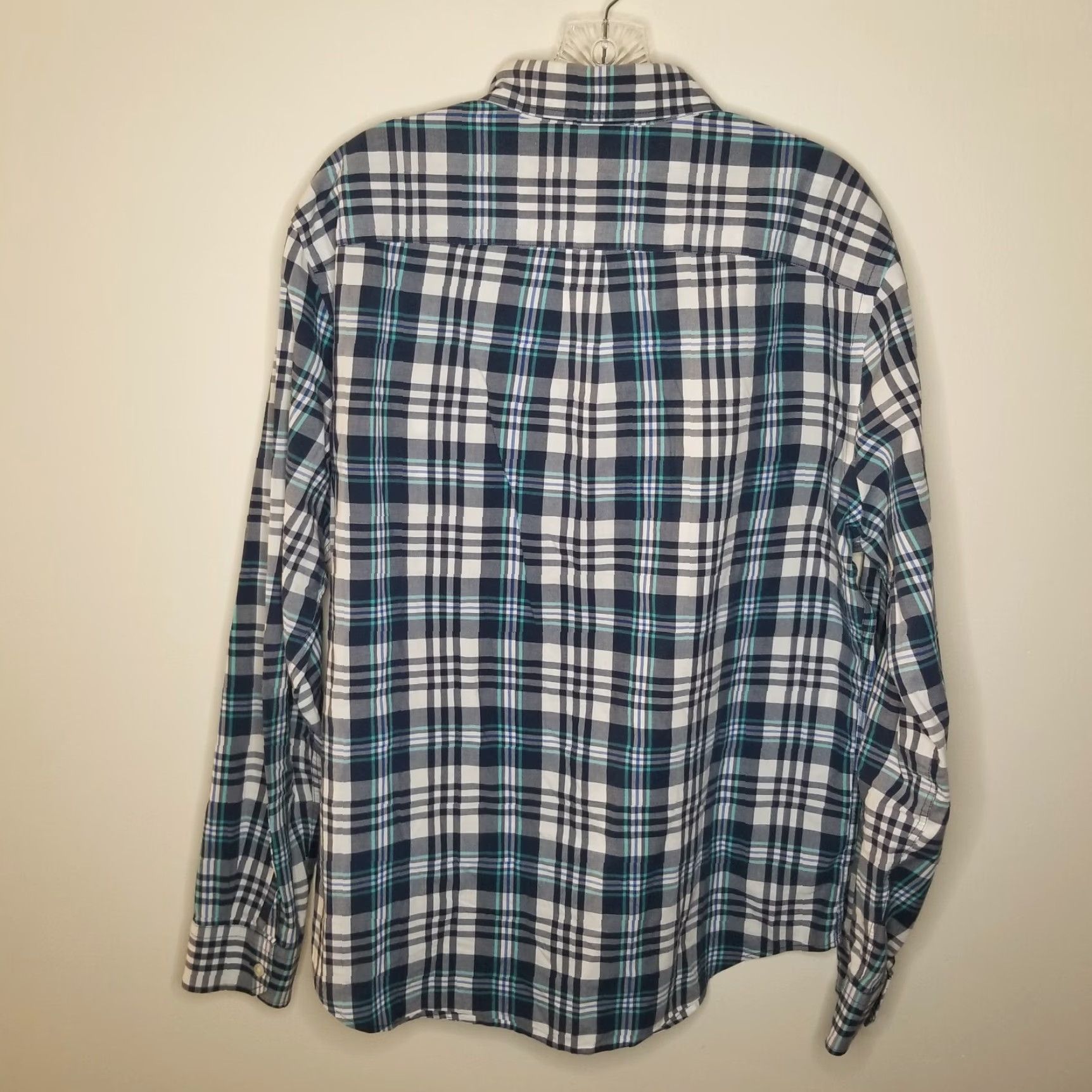 American Eagle Outfitters American Eagle Mens Button-Up Shirt Long Sleeve Plaid Blue Size L Classic Fit Men Size US L / EU 52-54 / 3 - 4 Thumbnail
