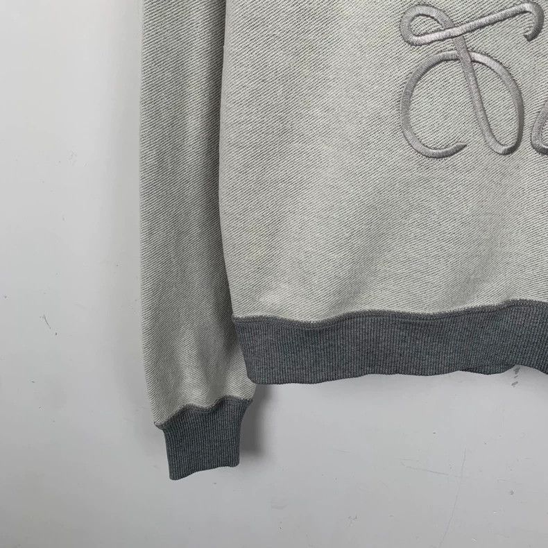 Loewe Loewe Gray logo embroidered cotton hooded drawstring long Size XS / US 0-2 / IT 36-38 - 4 Thumbnail