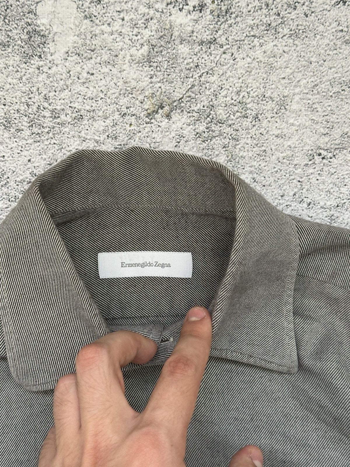 Ermenegildo Zegna Vintage Ermenegildo Zegna Cashmere Shirt Gray Luxury Fit Size US M / EU 48-50 / 2 - 7 Thumbnail