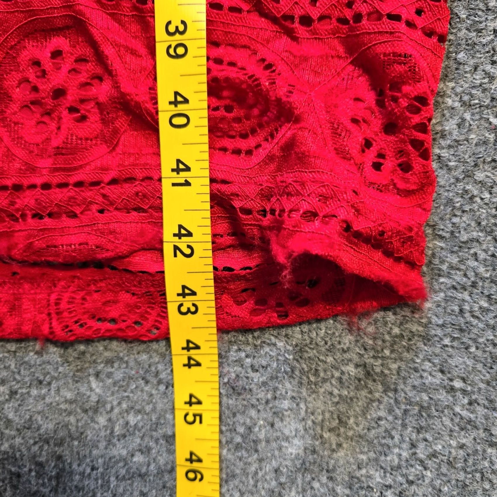 Vintage Sharagano Dress Womens Size 12 Red Lace Stretch Fitted Midi Cocktail Dressy Pencil Sheath Dress Size XL / US 12-14 / IT 48-50 - 7 Thumbnail