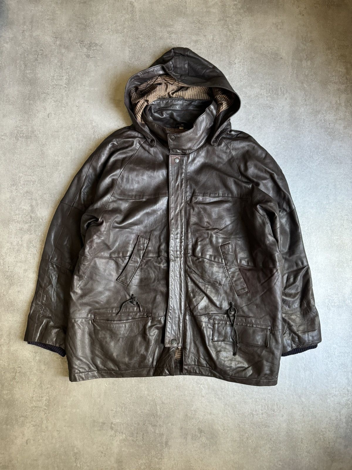 ジャケット・アウター Giorgio Armani archive tech coat rare Giorgio Armani vintage leather jacket/coat silver zipper and