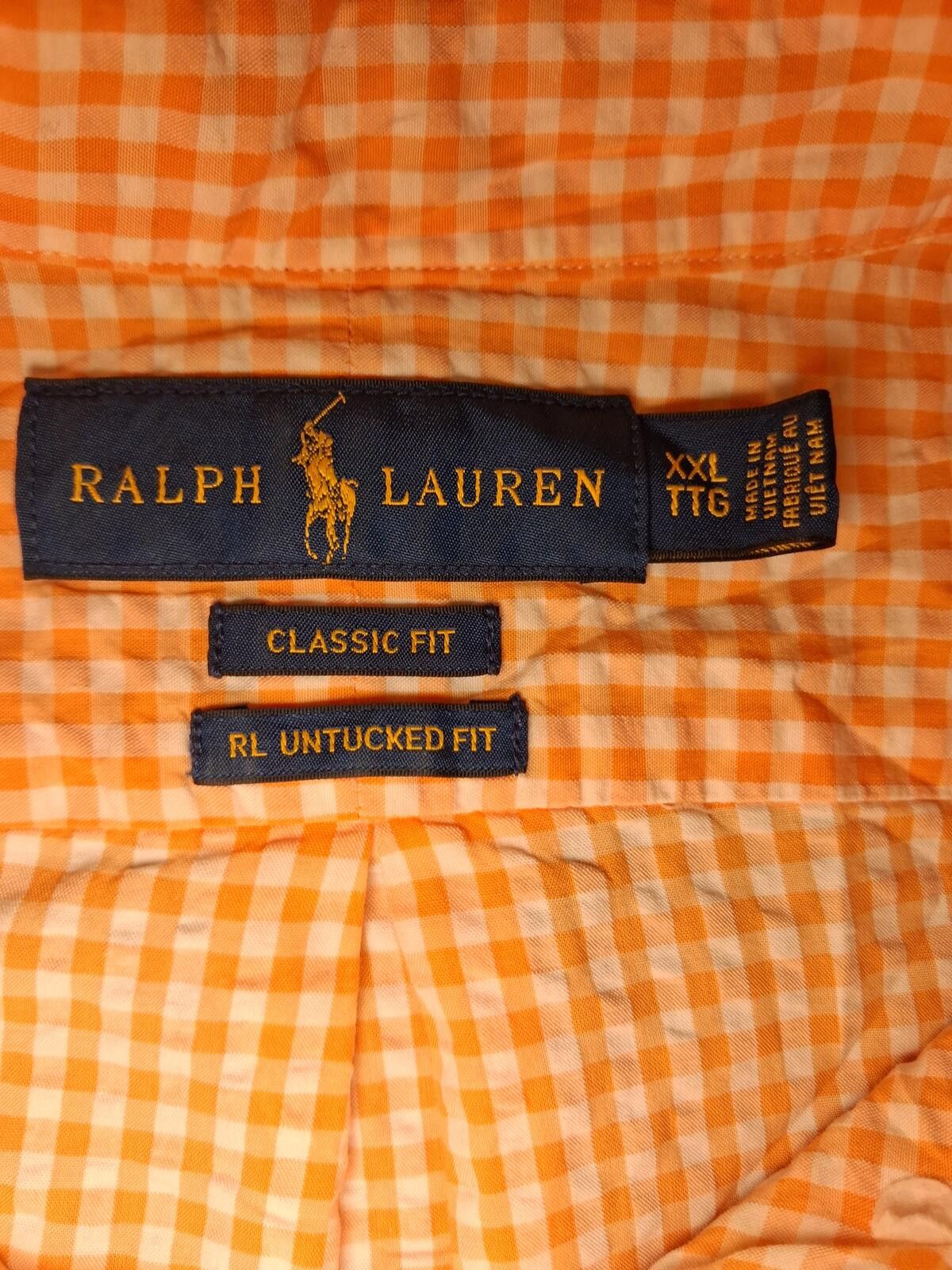 Polo Ralph Lauren Polo Ralph Lauren Button Up Shirt XXL Orange Check Cotton Size US XXL / EU 58 / 5 - 2 Thumbnail