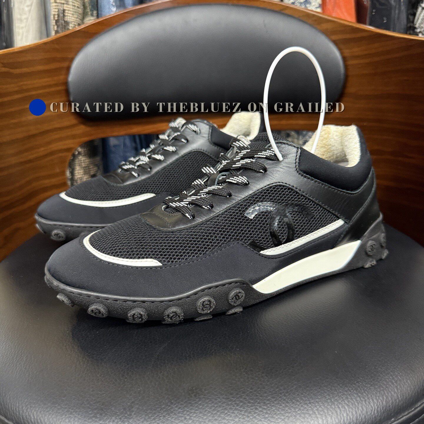 Chanel Chanel Black White Training Sneakers Size US 8 / IT 38 - 1 Thumbnail