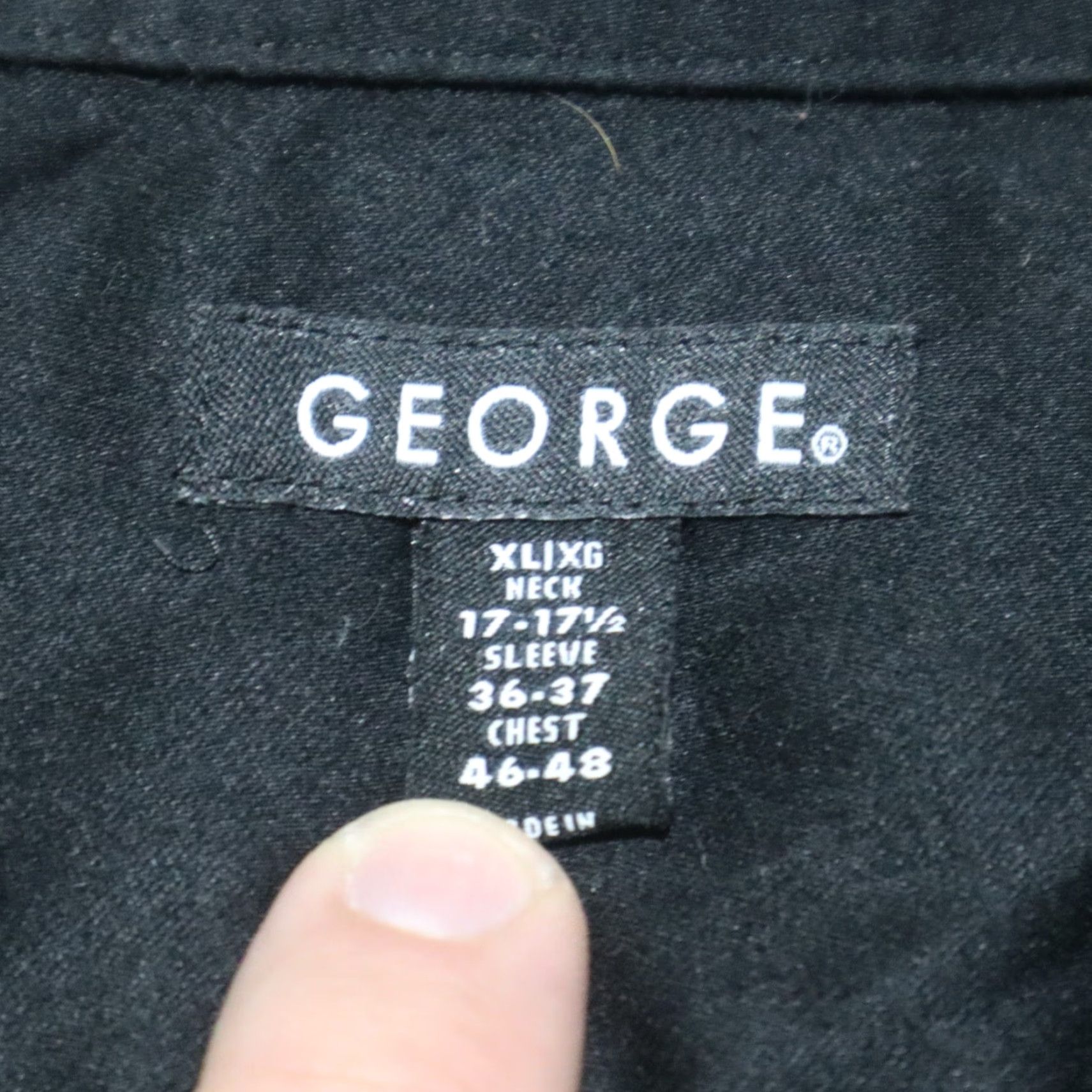 George George Shirt Adult XL Black Button-Up Long Sleeve 90s Classic Modern Men’s Clothing Size US XL / EU 56 / 4 - 3 Thumbnail