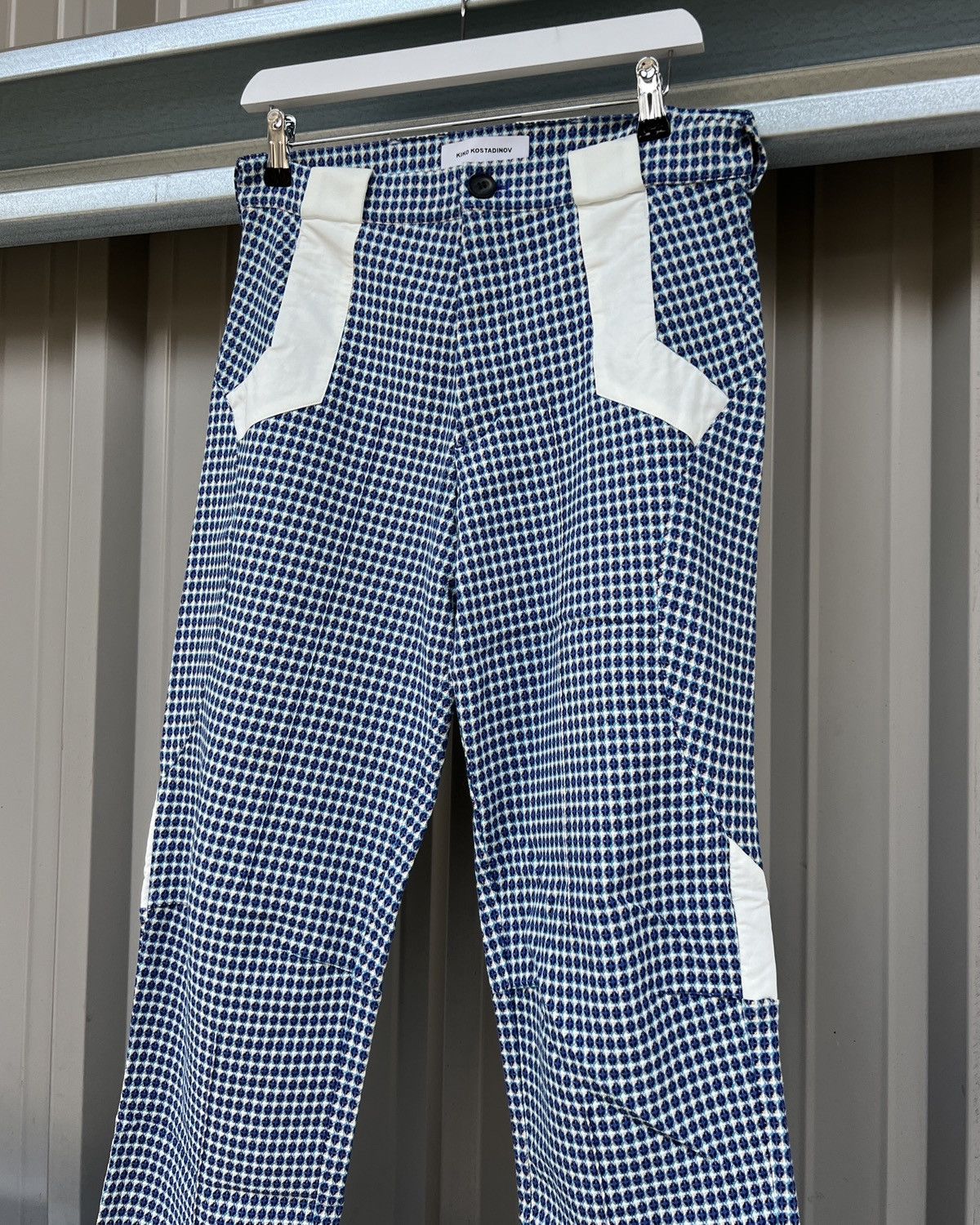 Kiko Kostadinov 00082020 Tulcea Cobalt Orb Check Darted Pants Size US 30 / EU 46 - 3 Thumbnail