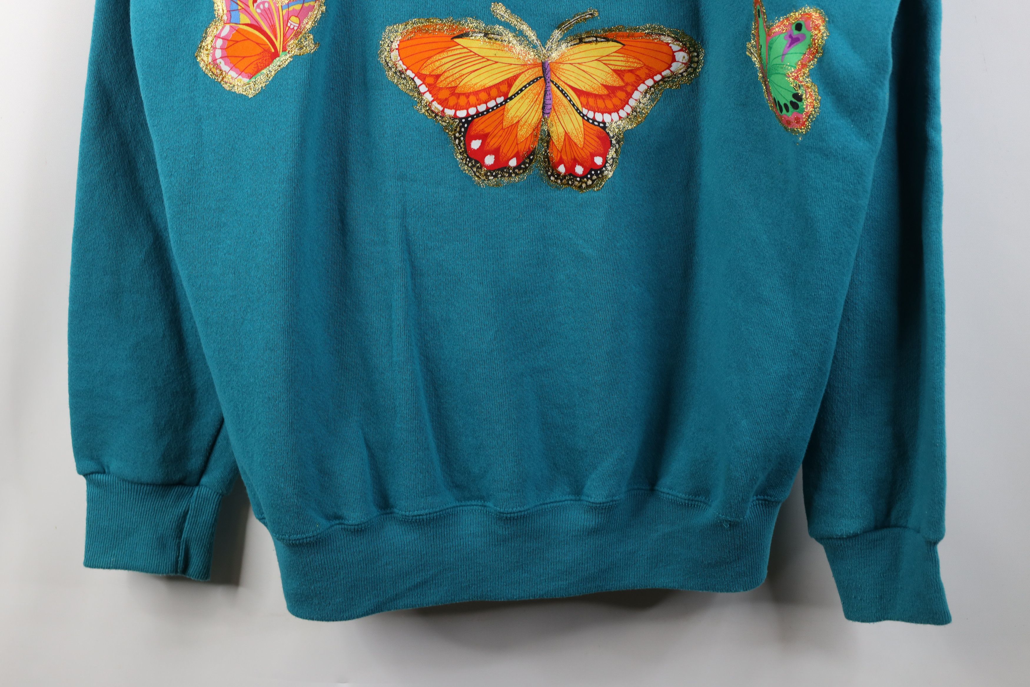 Vintage Vintage 90s Streetwear Butterfly Crewneck Sweatshirt USA Size XL / US 12-14 / IT 48-50 - 3 Thumbnail