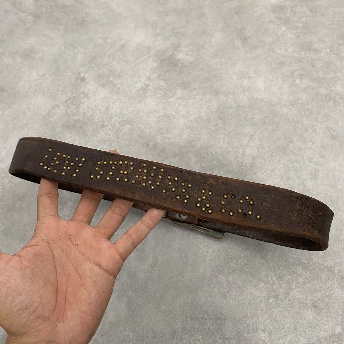 Levi's × Levi's Vintage Clothing × Vintage Vintage LEVI'S 501 studded genuine leather belt Size ONE SIZE - 2 Thumbnail