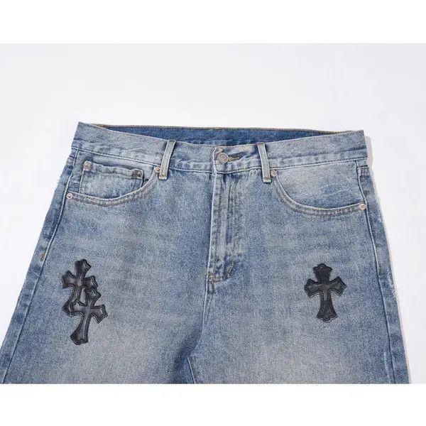 VIBE Embroidered Washed Cross Straight Shorts Size US 30 / EU 46 - 3 Thumbnail