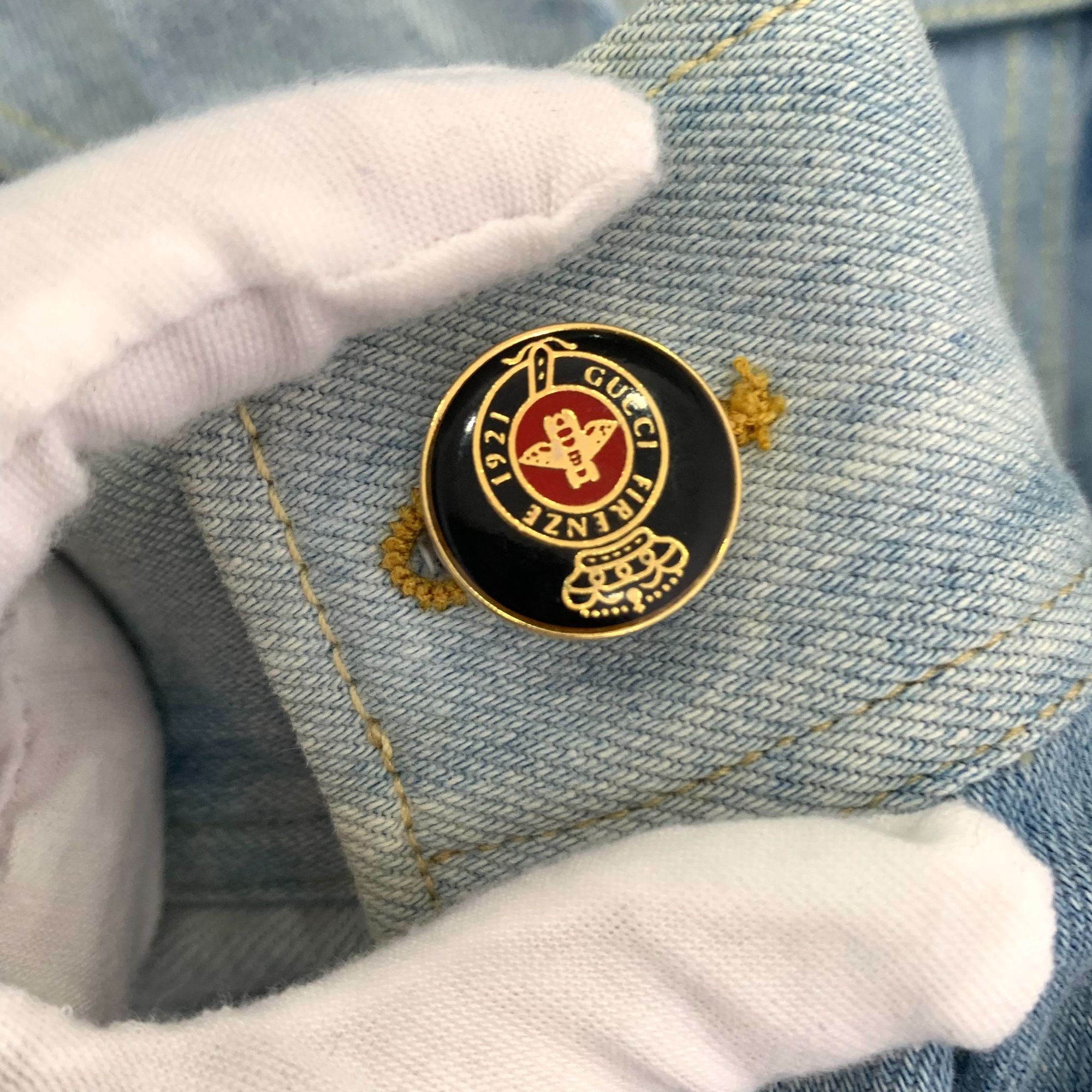 Gucci Gucci Blue Tie-Dye Cotton Denim Jacket (Size M) Size M / US 6-8 / IT 42-44 - 9 Thumbnail