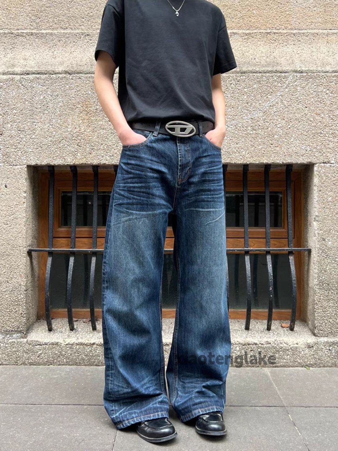 Jean Unisex washed faded cleanfit yuppie y2k baggy jeans Size US 28 / EU 44 - 3 Thumbnail