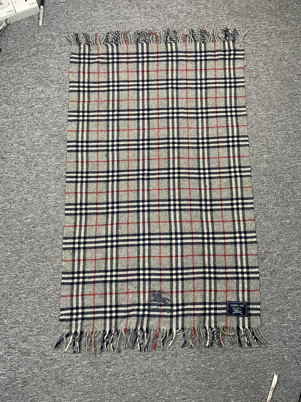 Burberry × Vintage Vintage Burberry Cashmere Wool Scarf Muffler Size ONE SIZE - 3 Thumbnail