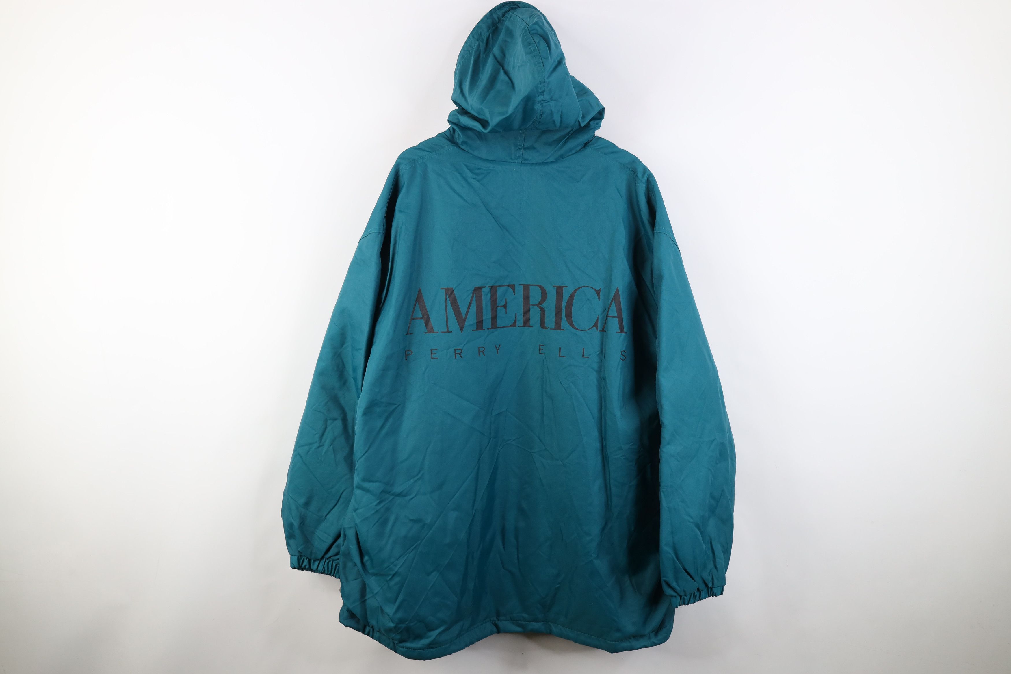 Perry Ellis Deadstock Vintage 90s Perry Ellis Lined Hooded Parka Jacket Size US XL / EU 56 / 4 - 1 Thumbnail