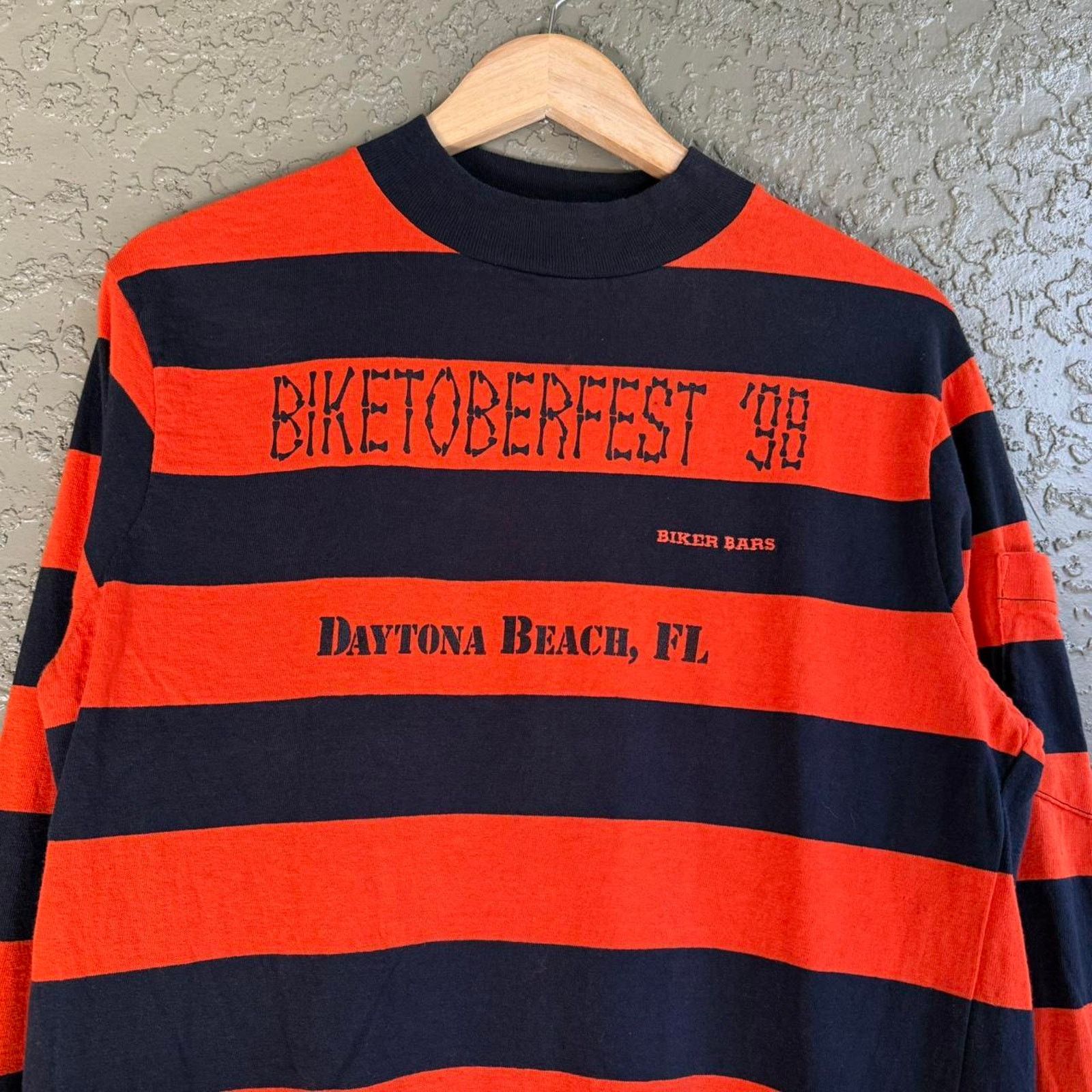 Other Vintage Daytona 1998 Biker Bars Men's L Striped Tee Size US L / EU 52-54 / 3 - 4 Thumbnail
