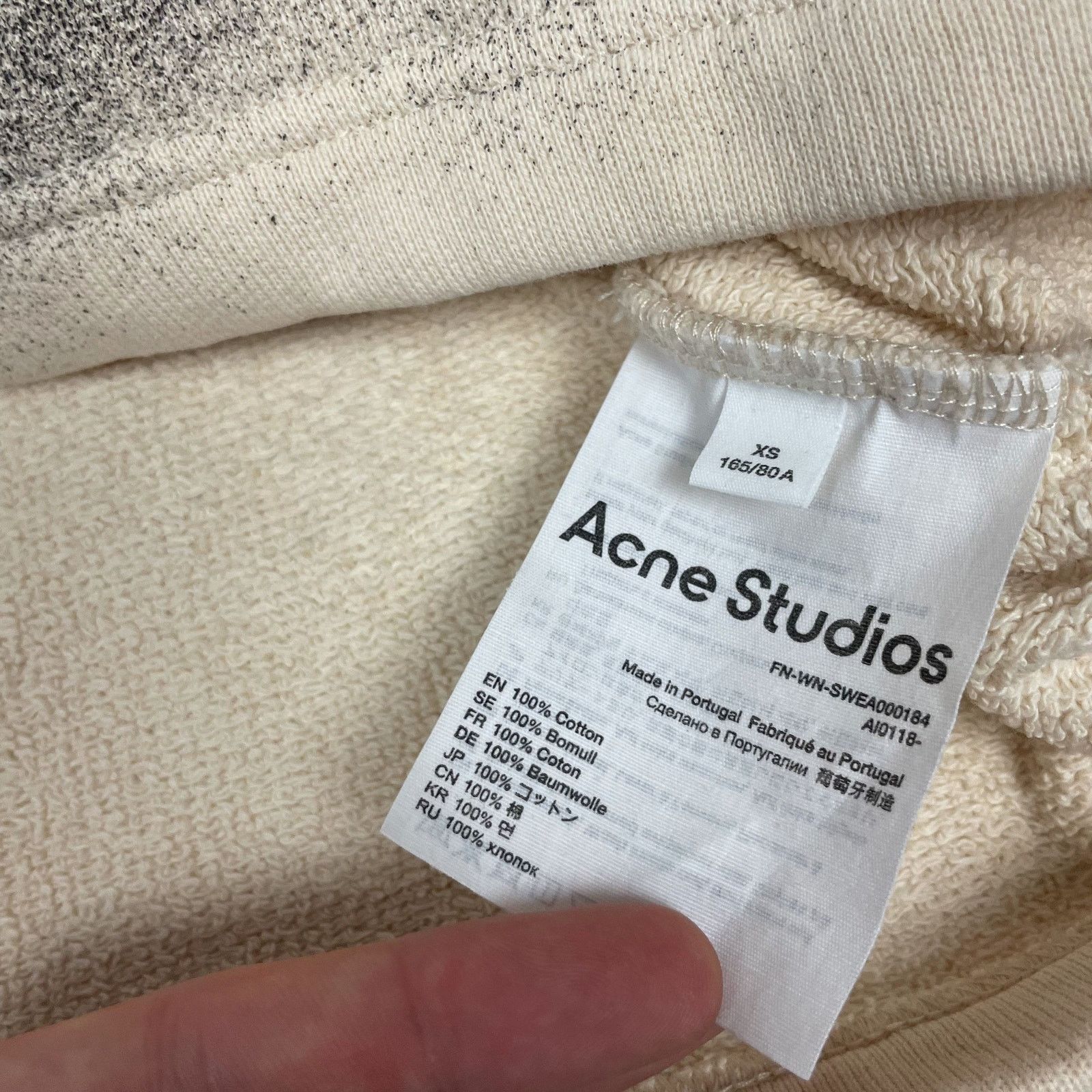 Acne Studios Acne Studios Beige Logo Sweatshirt XS Size XS / US 0-2 / IT 36-38 - 8 Thumbnail