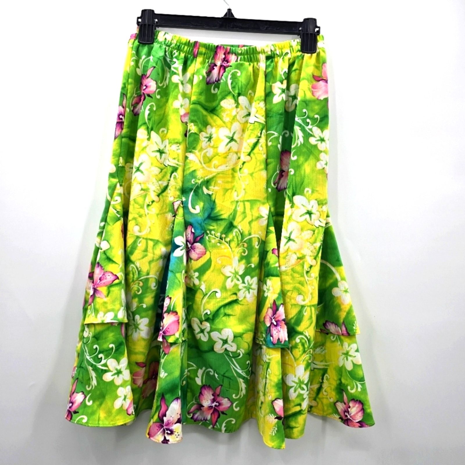 Other Maggie Sweet Yellow Green Floral Flare Spring Skirt Size S Size 26" / US 2 / IT 38 - 2 Thumbnail