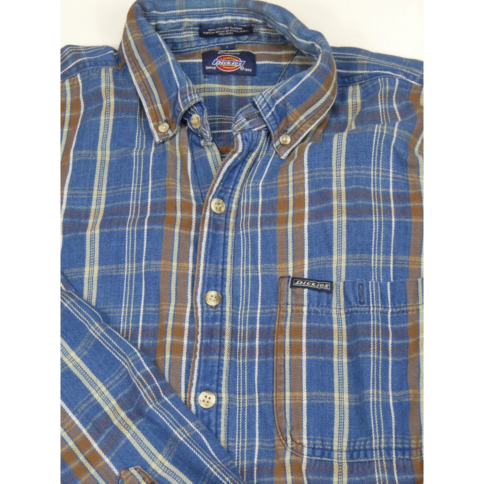 Dickies vintage Dickies workwear plaid denim shirt, large Size US L / EU 52-54 / 3 - 2 Thumbnail
