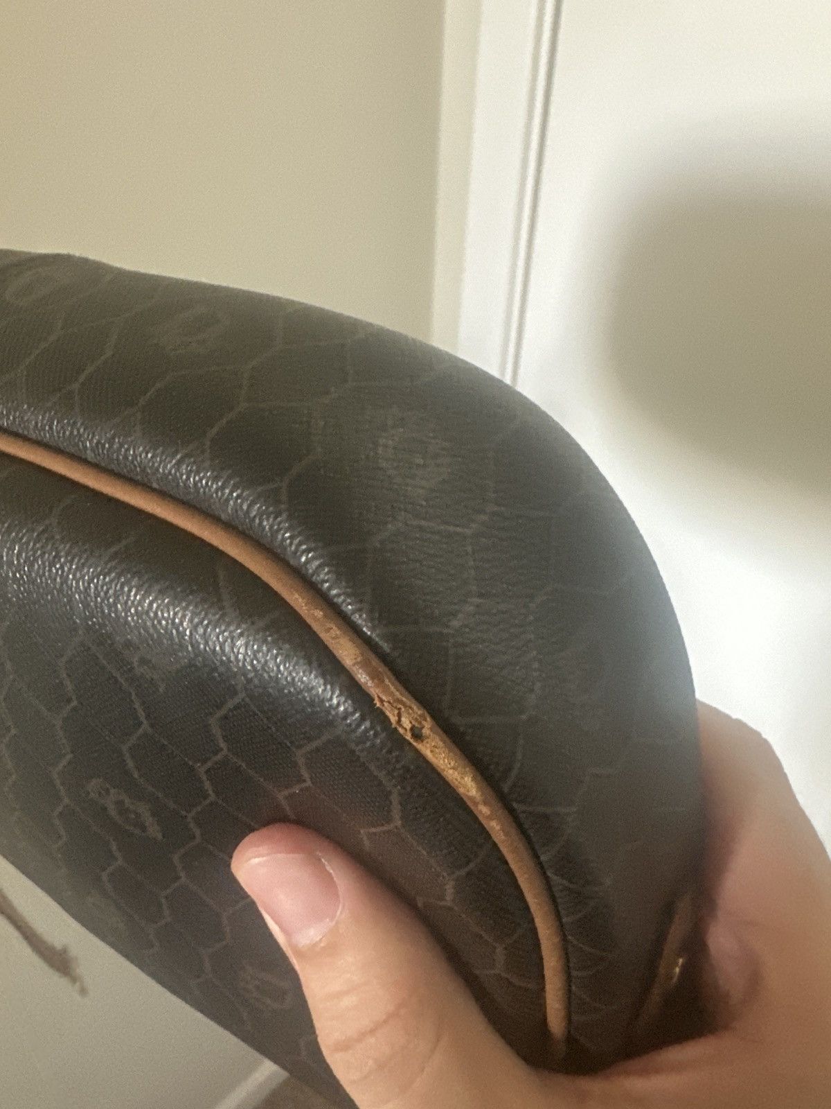 Christian Dior Monsieur Black Dior Honeycomb Coated Canvas Crossbody 1970’s Vintage Size ONE SIZE - 11 Thumbnail