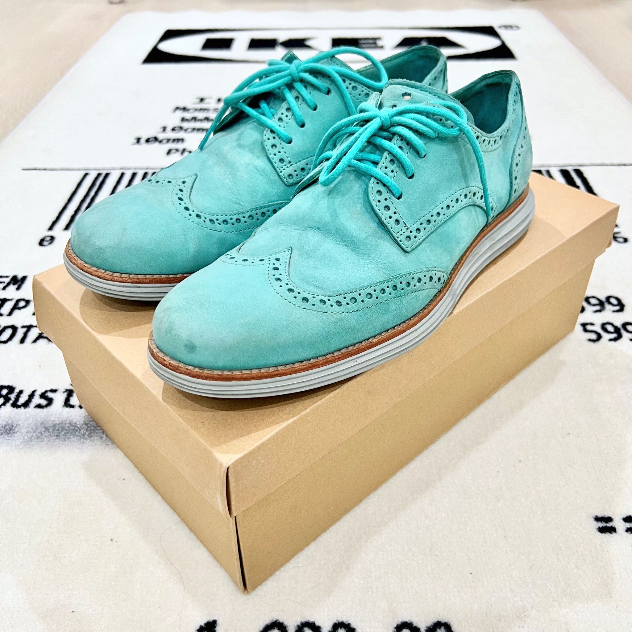 Cole Haan Vintage Cole Haan Lunargrand Wingtip Nubuck Shoes - Poolside Size US 9.5 / EU 42-43 - 1 Thumbnail