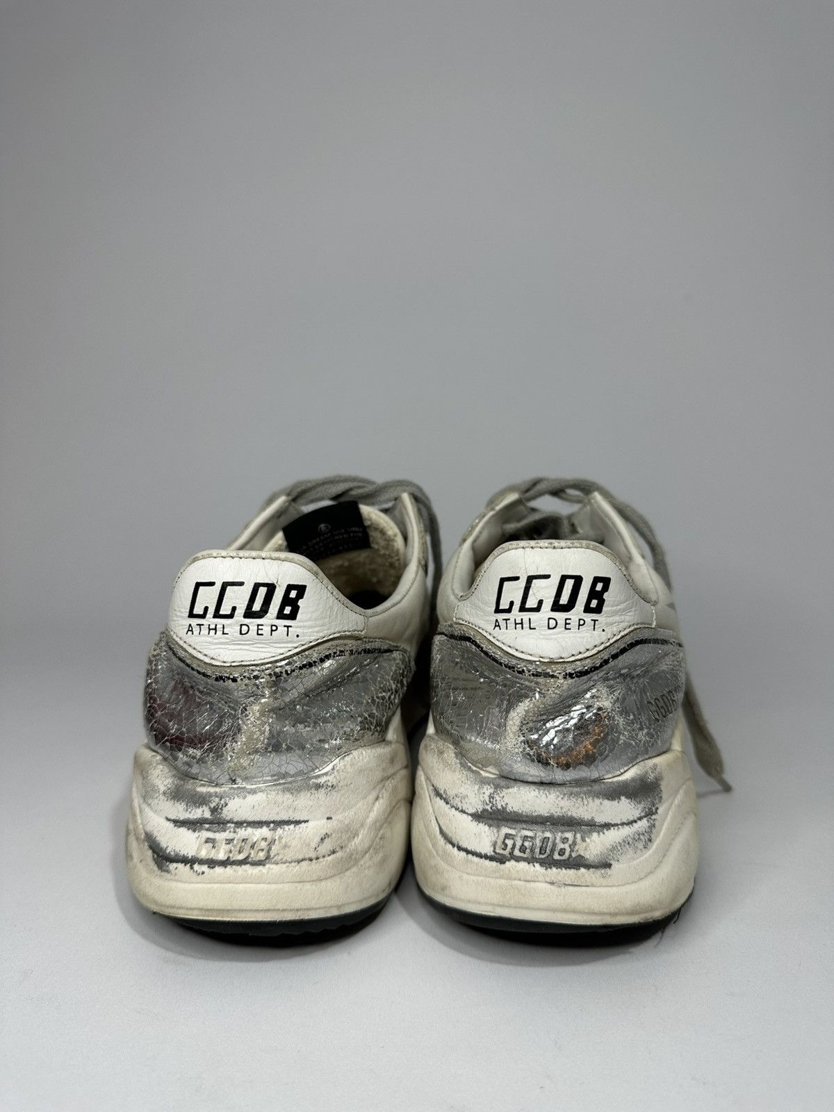 Golden Goose Golden Goose White & Silver Running Sole Women’s Sneakers. Size US 5.5 / EU 38 - 5 Thumbnail