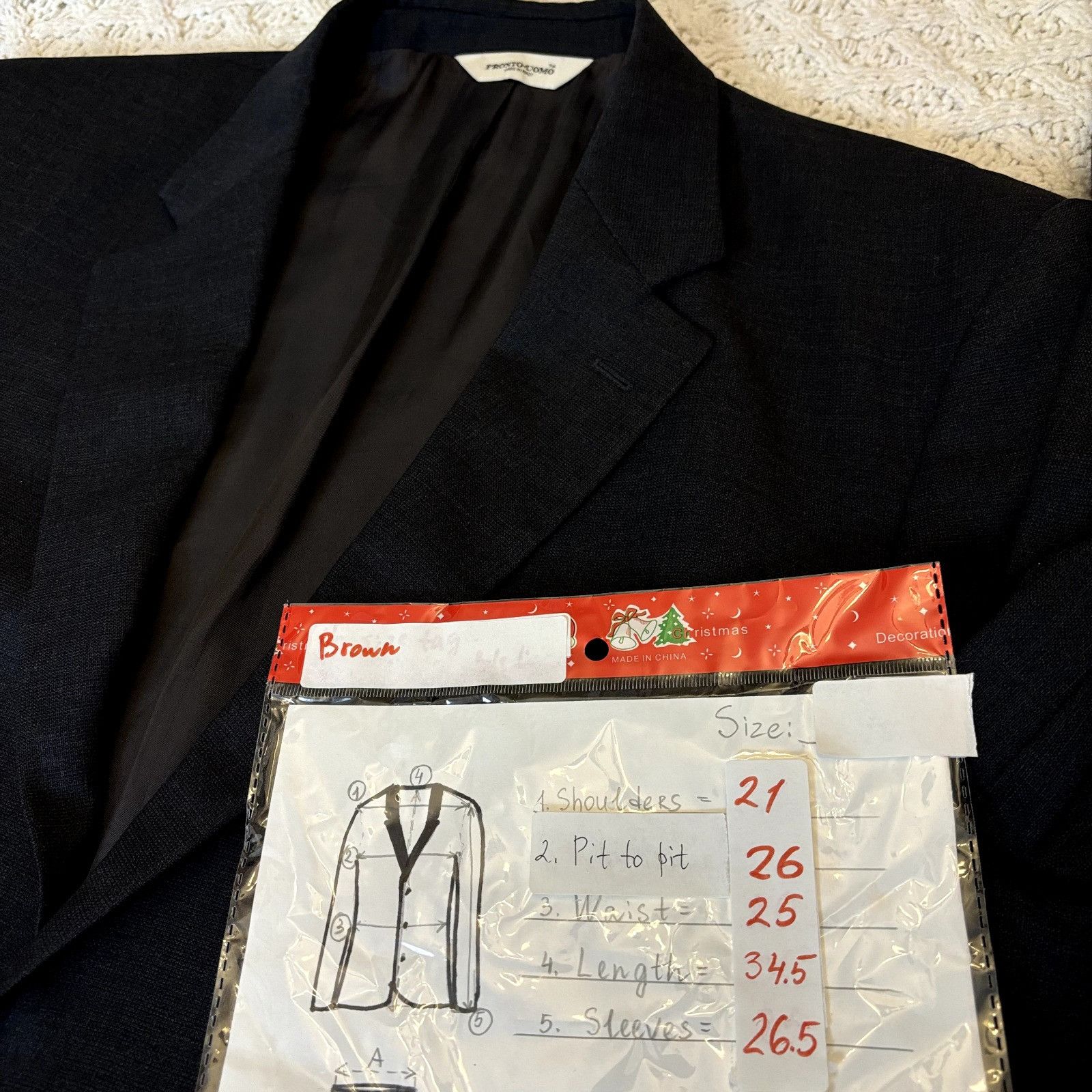 Pronto Uomo Pronto Uomo Sport Coat Blazer Natural Stretch Men's 48 XL Br Size 48R - 11 Thumbnail