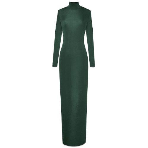 Saint Laurent Paris o1s1wg111024 Long Dress in Knit in Green Size L / US 10 / IT 46 - 1 Thumbnail