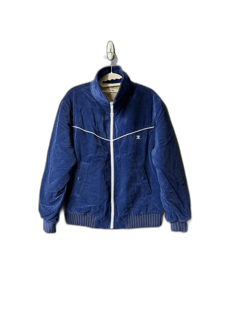 Celine Celine Blue Corduroy Embroidered Jacket Size US S / EU 44-46 / 1 - 1 Thumbnail