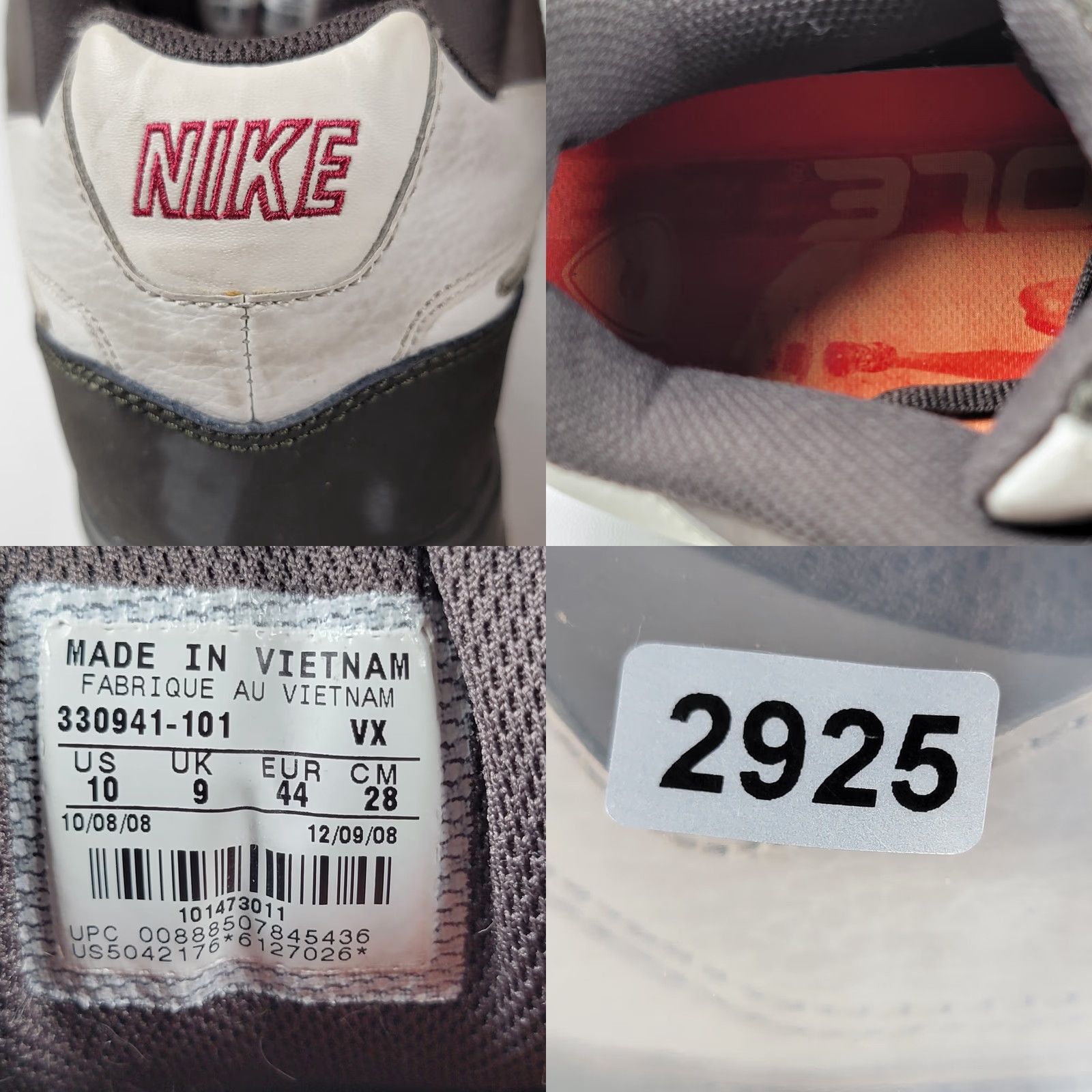 Nike Nike Air Zoom Sneakers Mens 10US 44EU Black Gray White 330941-101 2008 Casual Activewear Size US 9 / EU 42 - 9 Thumbnail