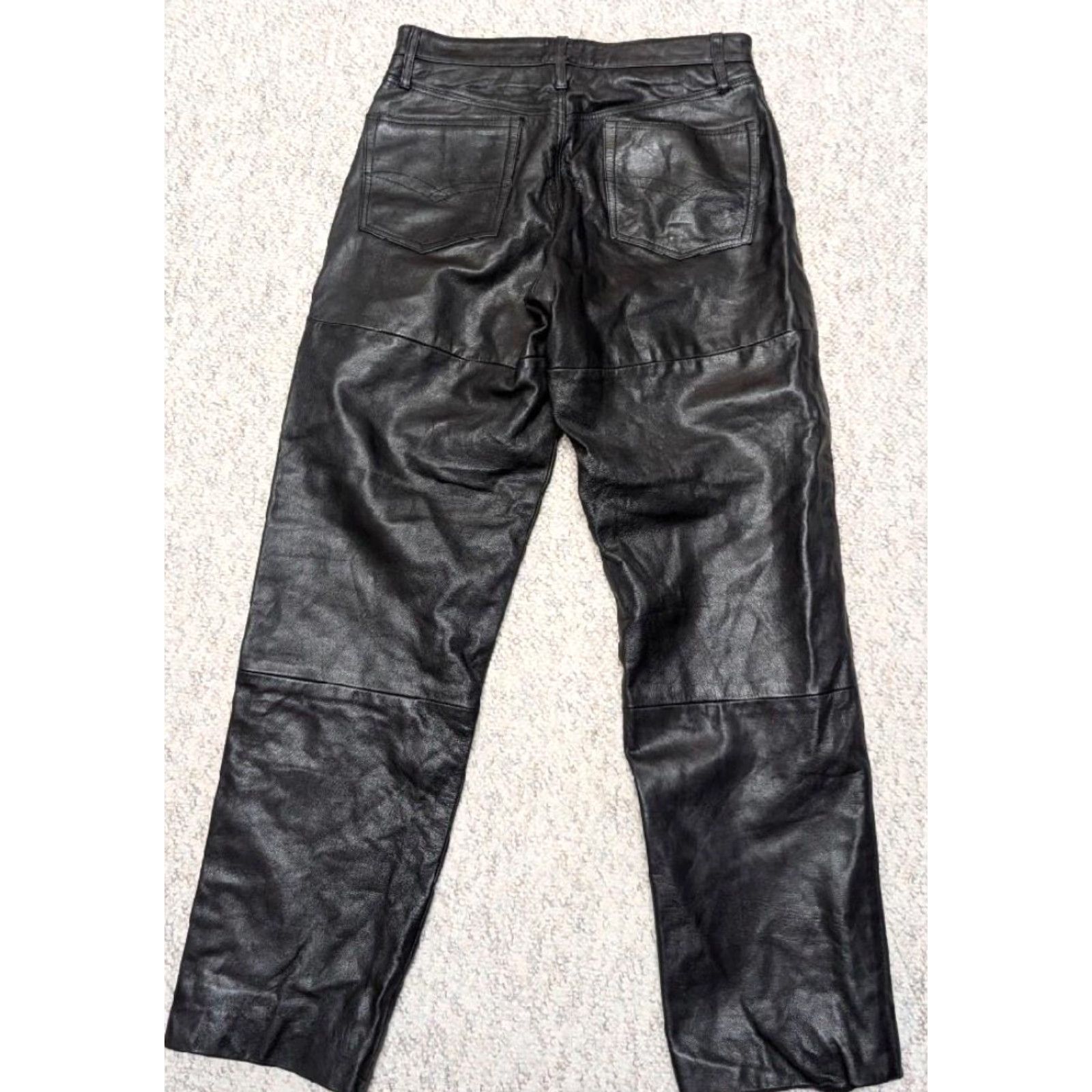 Vintage VINTAGE Wilsons leather 32x30 black loose relaxed SKATE jeans 1990s pants Mens Size US 32 / EU 48 - 4 Thumbnail