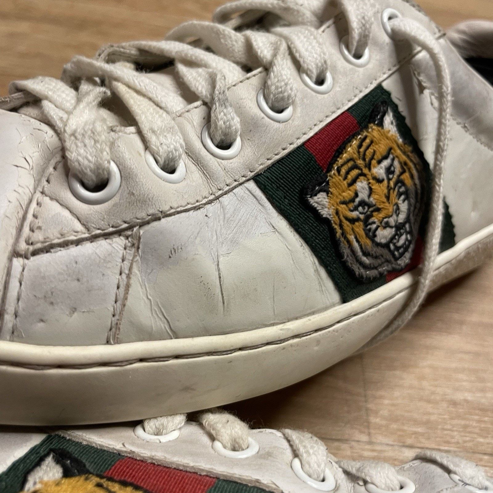 Gucci Gucci Ace Sneakers Tiger Low-Top Trainers shoes leather mens Size US 8 / EU 41 - 17 Thumbnail