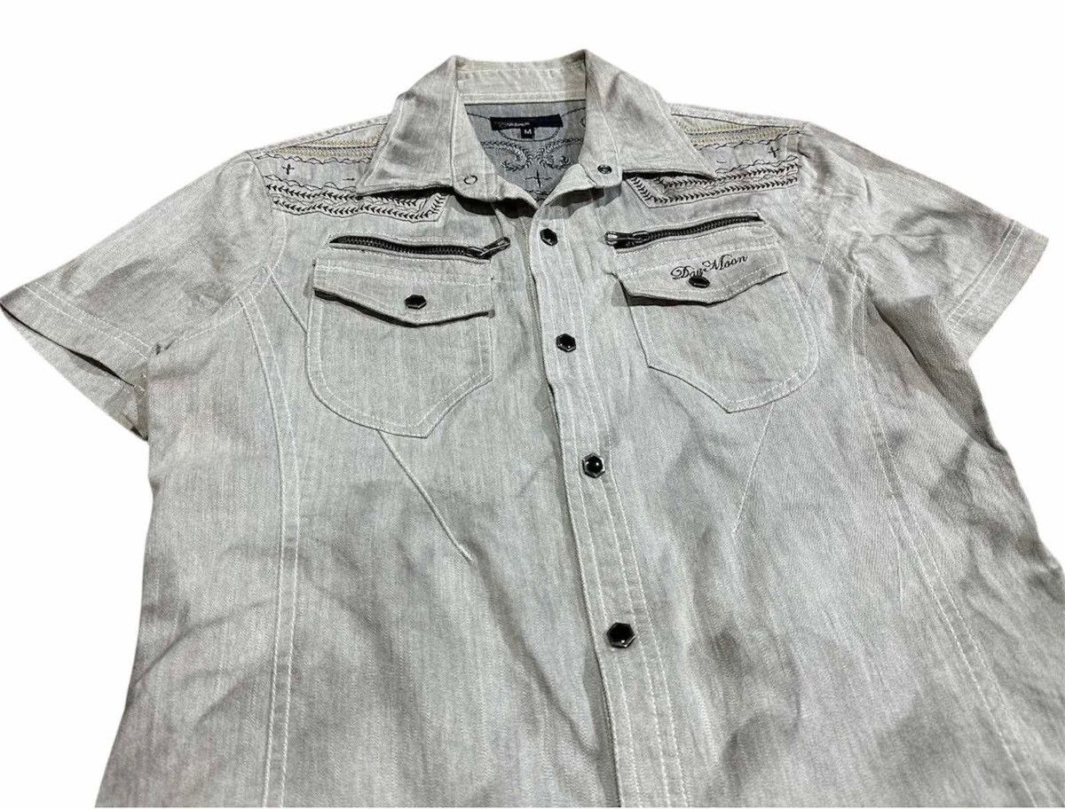 Hysteric Glamour × Japanese Brand × Seditionaries 🔥Sick Y2K Day Moon Western Shirt Zipper Ash Dyed Goth Punk Size US M / EU 48-50 / 2 - 2 Thumbnail