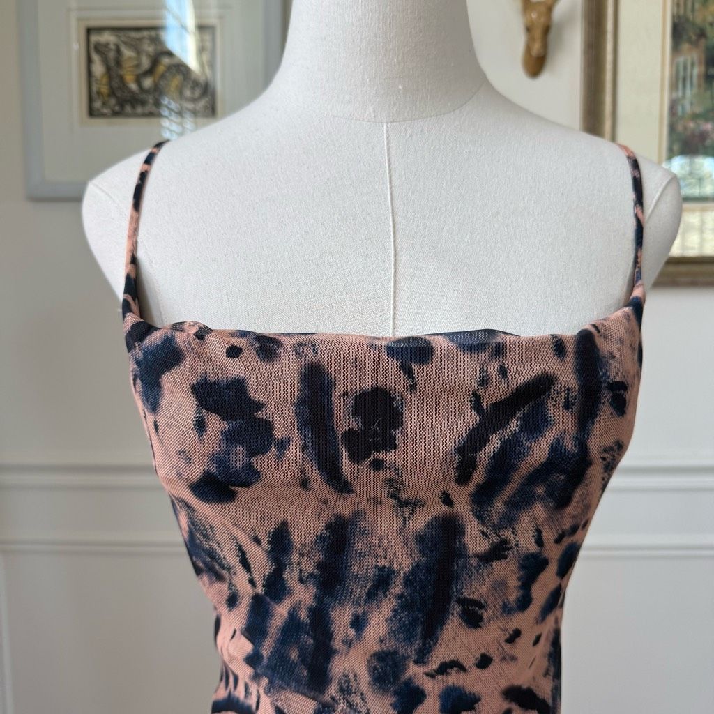 Other Pretty Little Thing Mesh Bodycon Ruched Mini Dress Dark Blue Size S / US 4 / IT 40 - 2 Thumbnail