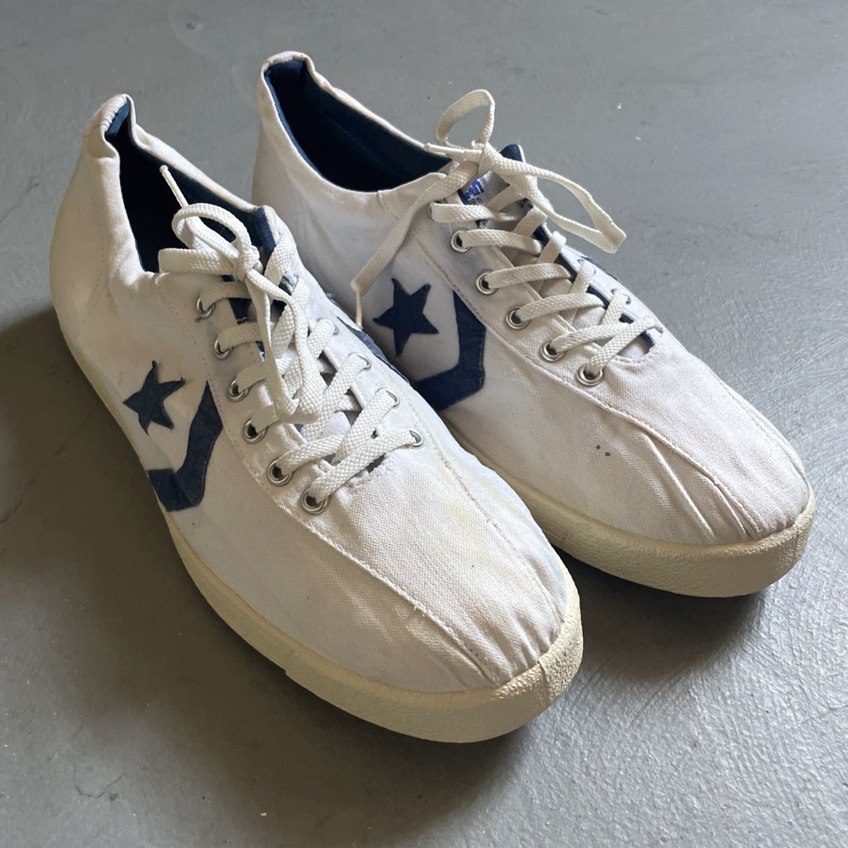 Converse VINTAGE Converse One Star Canvas Sneakers Court Trainers Men US 13 White Stars 90s Mens Size US 13 / EU 46 - 4 Thumbnail