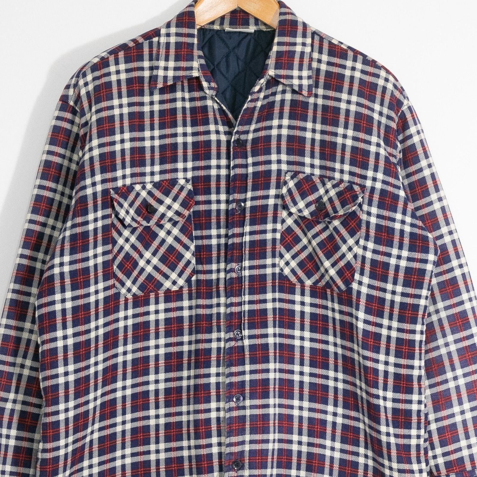 Vintage Vintage 90s Plaid Flannel Quilted Liner Button Up Shirt XL Size US XL / EU 56 / 4 - 2 Thumbnail
