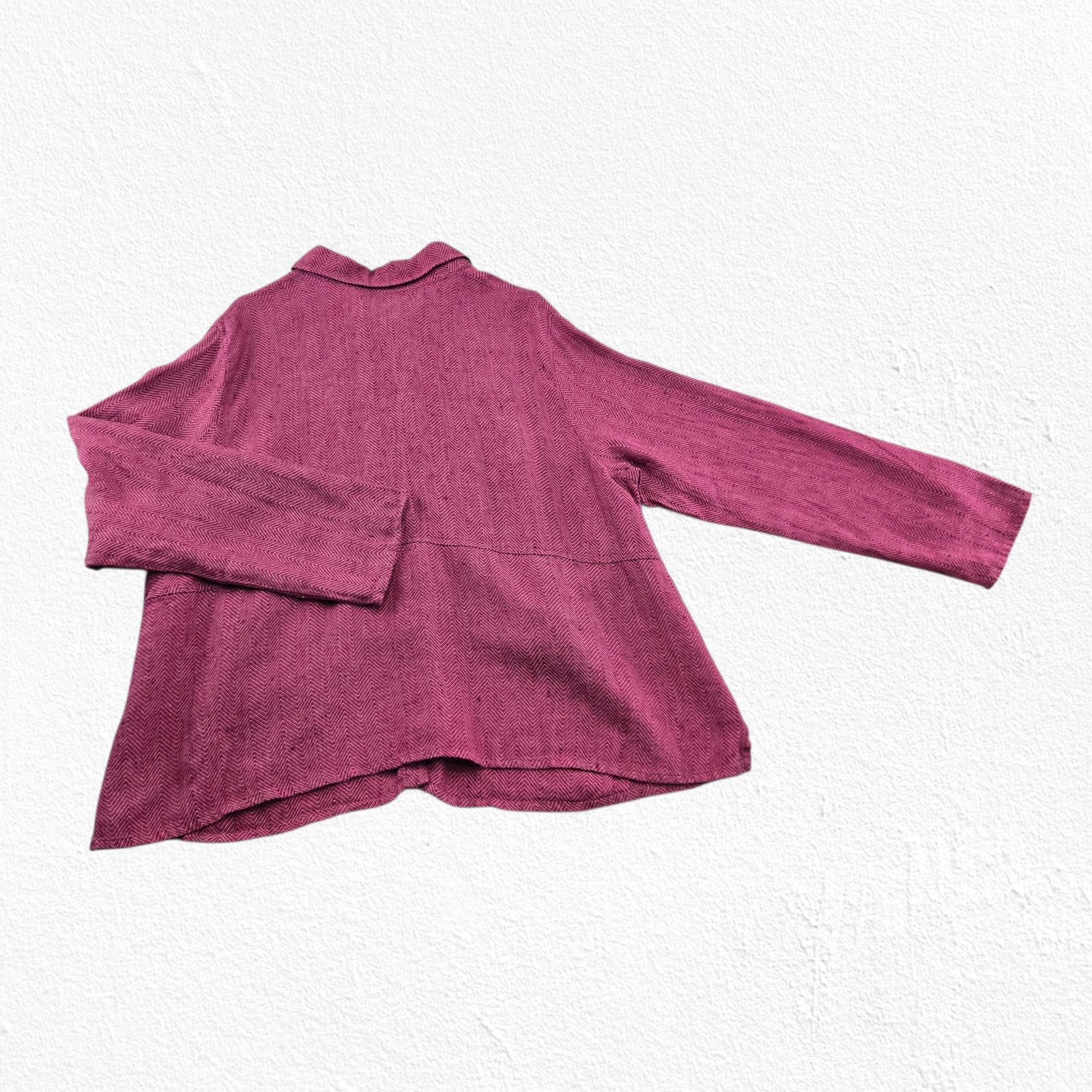 FLAX Y2K Vintage FLAX Linen Herringbone Shirt Size XL Size XL / US 12-14 / IT 48-50 - 9 Thumbnail