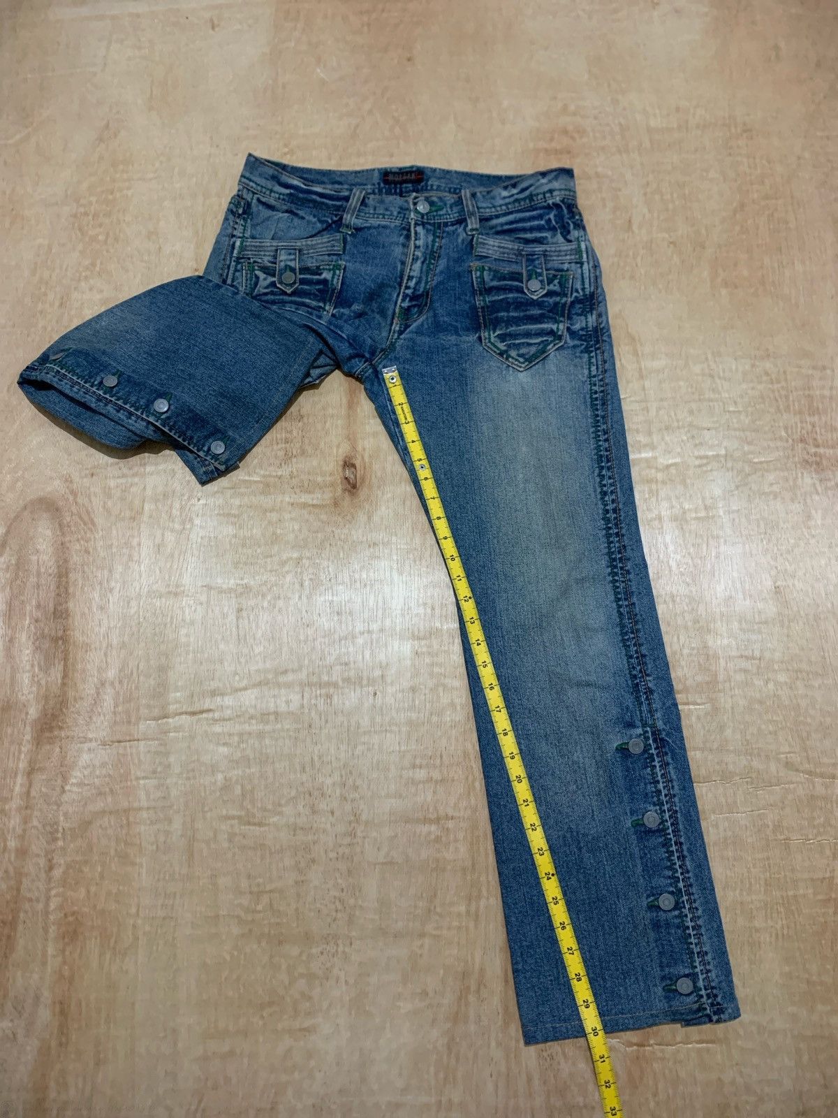 14th Addiction × Japanese Brand Morgan Homme Button Jeans Ifsixwasnine Size US 33 - 11 Thumbnail
