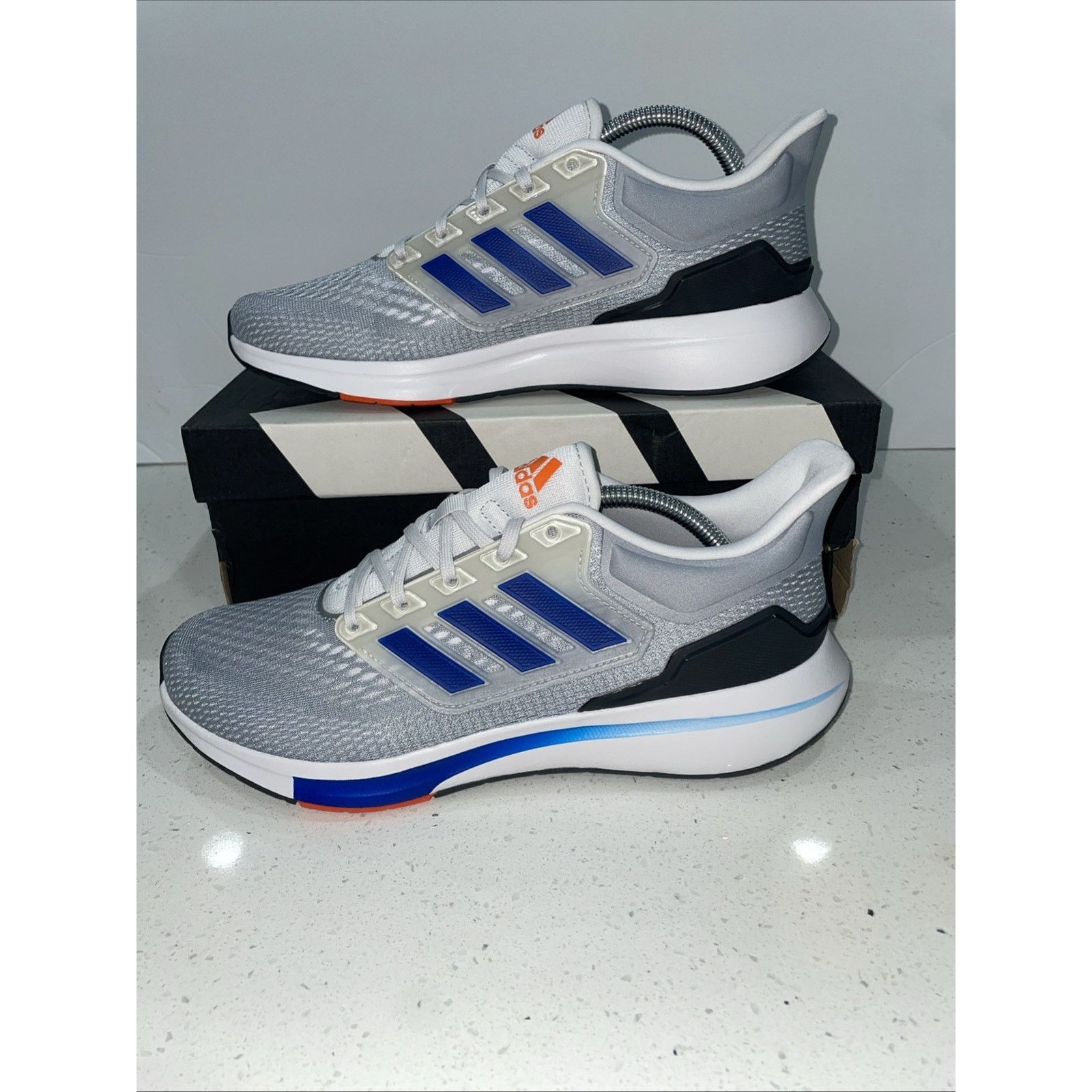 Adidas Adidas EQ21 Men Sz 10 Running Sneakers Blue White  display picture 1